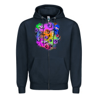 Navy halloween candy patches 1 Zipper Hoodie - BundleAndBundleShop