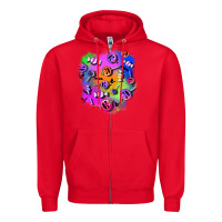 Red halloween candy patches 1 Zipper Hoodie - BundleAndBundleShop