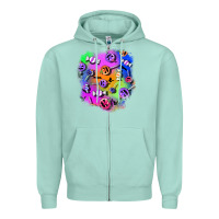 Seafoam halloween candy patches 1 Zipper Hoodie - BundleAndBundleShop