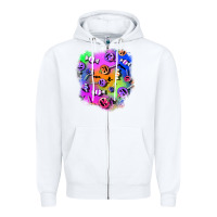 White halloween candy patches 1 Zipper Hoodie - BundleAndBundleShop