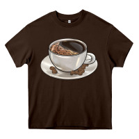 Chocolate Brown coffee  americano Heavy Core Tee - BarkalooDesign