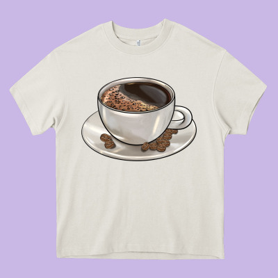 Coffee  Americano Heavy Core Tee Designed By Barkaloodesign