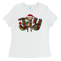 White christmas joy with heifer Ladies Tee - RanaPortraitStore