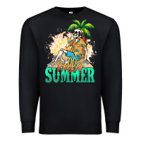 Black Hello summer skeleton Premium Sweatshirt - NancyCooperArtShop