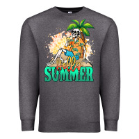 Charcoal Heather Hello summer skeleton Premium Sweatshirt - NancyCooperArtShop