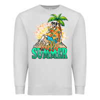 Dove Grey Hello summer skeleton Premium Sweatshirt - NancyCooperArtShop