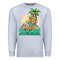Heather Grey Hello summer skeleton Premium Sweatshirt - NancyCooperArtShop