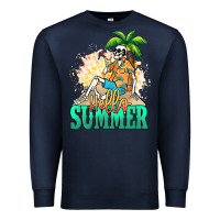 Navy Hello summer skeleton Premium Sweatshirt - NancyCooperArtShop