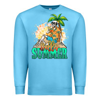 Ocean Blue Hello summer skeleton Premium Sweatshirt - NancyCooperArtShop