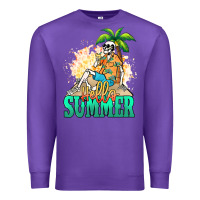 Purple Hello summer skeleton Premium Sweatshirt - NancyCooperArtShop