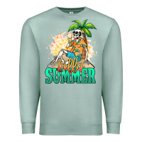 Seafoam Hello summer skeleton Premium Sweatshirt - NancyCooperArtShop