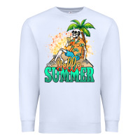 White Hello summer skeleton Premium Sweatshirt - NancyCooperArtShop