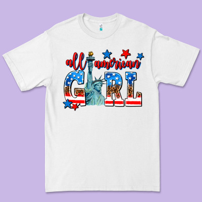 All American Girl Premium Tee Designed By Adodesignshop