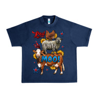 Navy red white moo farm animals 4th of july Urban Heavy Tee - LillyAllenDesigns