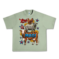 Oil Green red white moo farm animals 4th of july Urban Heavy Tee - LillyAllenDesigns