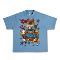 Pebble Blue red white moo farm animals 4th of july Urban Heavy Tee - LillyAllenDesigns