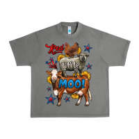 Tornado red white moo farm animals 4th of july Urban Heavy Tee - LillyAllenDesigns