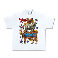 White red white moo farm animals 4th of july Urban Heavy Tee - LillyAllenDesigns