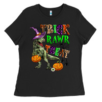Black trick rawr treat Ladies Tee - Zillion Design Studio