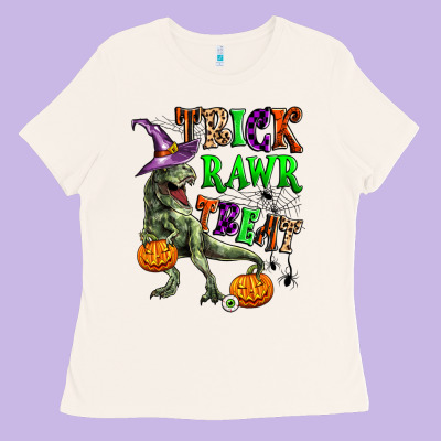 Trick Rawr Treat Ladies Tee Designed By Zillion Design Studio