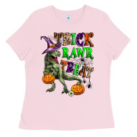 Bubblegum Pink trick rawr treat Ladies Tee - Zillion Design Studio