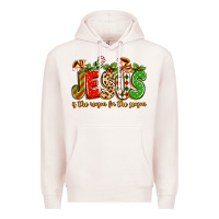 Pale Pink jesus is the reason for the season Premium Hoodie - texasbilliewilder