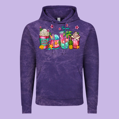 Summer Coffee Cups Vintage Hoodie Designed By Jasminsmagicworld