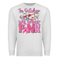 Oatmeal Heather in october we wear pink breast cancer awareness Premium Sweatshirt - texasbilliewilder