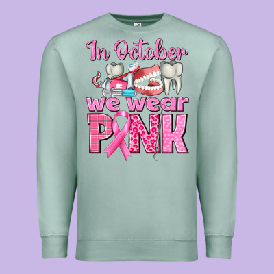 In October We Wear Pink Breast Cancer Awareness Premium Sweatshirt Designed By Texasbilliewilder