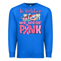 True Royal in october we wear pink breast cancer awareness Premium Sweatshirt - texasbilliewilder