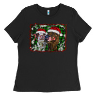 Black christmas heifers Ladies Tee - RanaPortraitStore