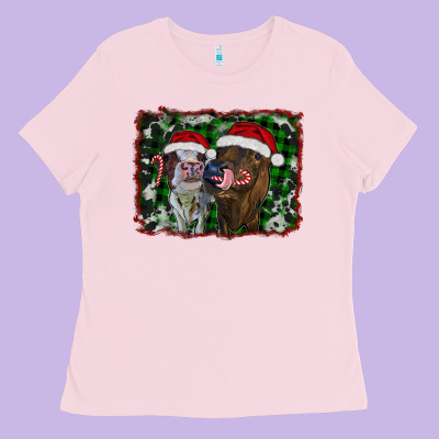Christmas Heifers Ladies Tee Designed By Ranaportraitstore
