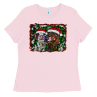 Bubblegum Pink christmas heifers Ladies Tee - RanaPortraitStore