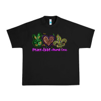 Black peace love mardi gras Urban Heavy Tee - BarkalooDesign