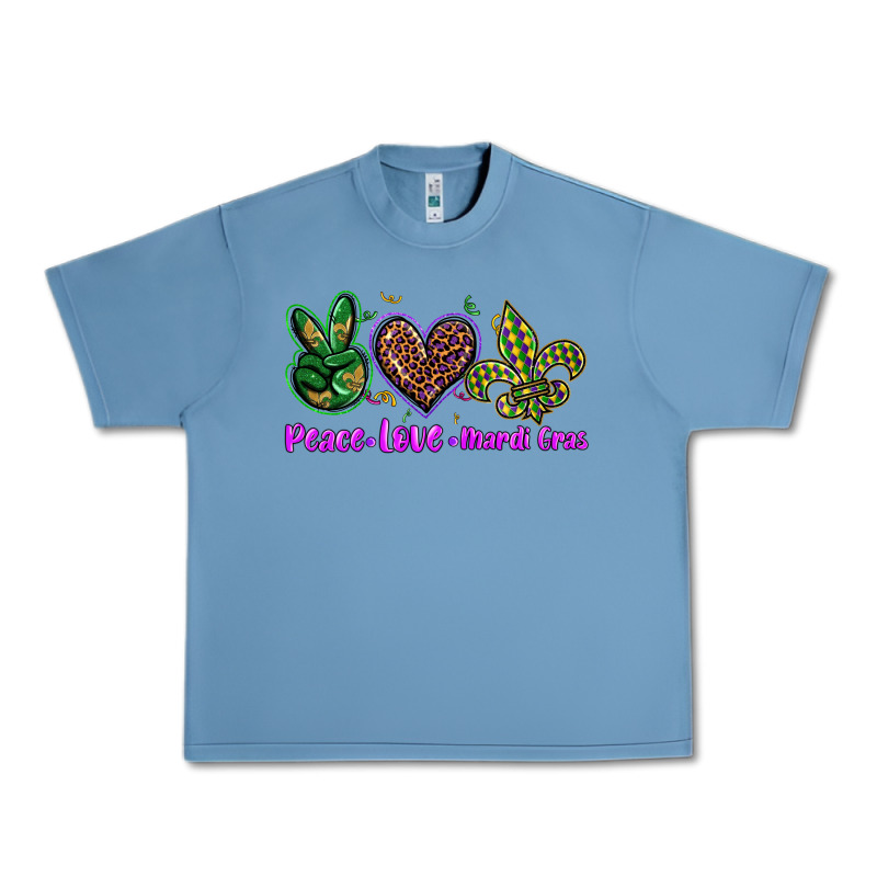 Peace Love Mardi Gras Urban Heavy Tee by BarkalooDesign | Teevron