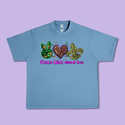Peace Love Mardi Gras Urban Heavy Tee Designed By Barkaloodesign