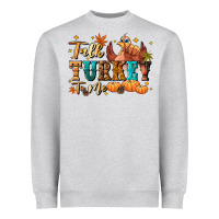 Heather Grey Talk turkey to me Heavyweight Sweatshirt - NancyCooperArtShop