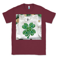 Burgundy shamrock patterned clothing Classic Tee - MaliasSmallBusiness