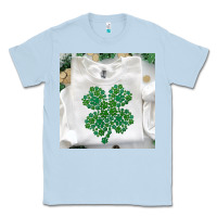 Dusty Blue shamrock patterned clothing Classic Tee - MaliasSmallBusiness