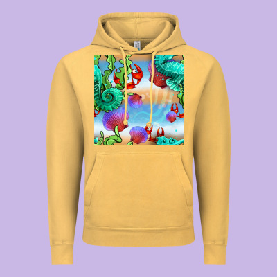 Seahorse And Beach Vintage Hoodie Designed By Bundleandbundleshop