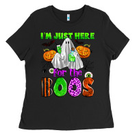 Black i'm just here for the boos Ladies Tee - Zillion Design Studio