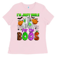 Bubblegum Pink i'm just here for the boos Ladies Tee - Zillion Design Studio