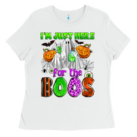 White i'm just here for the boos Ladies Tee - Zillion Design Studio