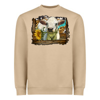 Charolais Heifer With Western Background Heavyweight Sweatshirt | Teevron