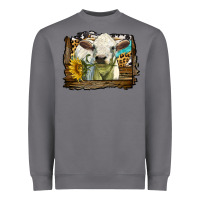 Storm charolais heifer with western background Heavyweight Sweatshirt - LillyAllenDesigns