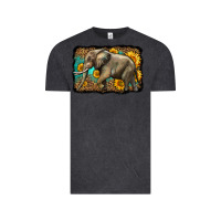 Vintage Black western sunflowers elephant Vintage Tee - LillyAllenDesigns
