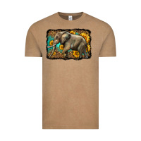 Vintage Coffee western sunflowers elephant Vintage Tee - LillyAllenDesigns