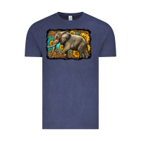 Vintage Denim western sunflowers elephant Vintage Tee - LillyAllenDesigns