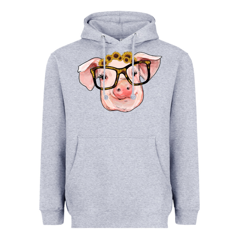 Sunflowers With Pig Heavyweight Hoodie by RanaPortraitStore | Teevron
