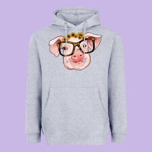 Sunflowers With Pig Heavyweight Hoodie Designed By Ranaportraitstore